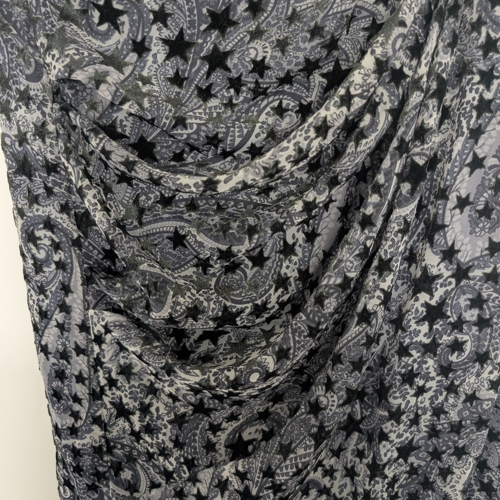 Zadig & Voltaire Jamelia Burnout Stars Skirt Fairy Designer Whimsigoth Size 38 - Picture 3 of 13